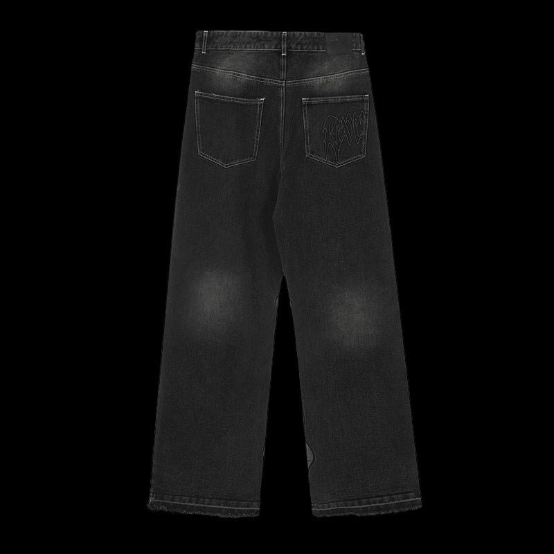 Revenge Skull Patch Denim Jeans