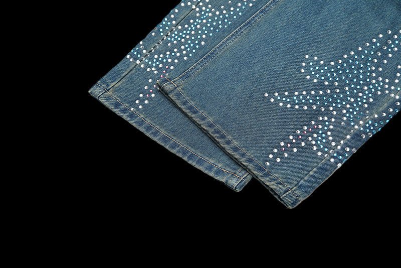 Vale Valley Dreams Blue Tsunami Faded Denim Baggy Jeans