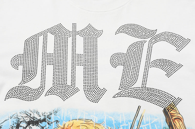 Mixed Emotion White Angel Rhinestone Tee