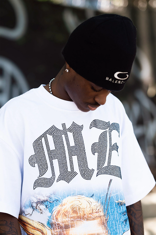 Mixed Emotion White Angel Rhinestone Tee