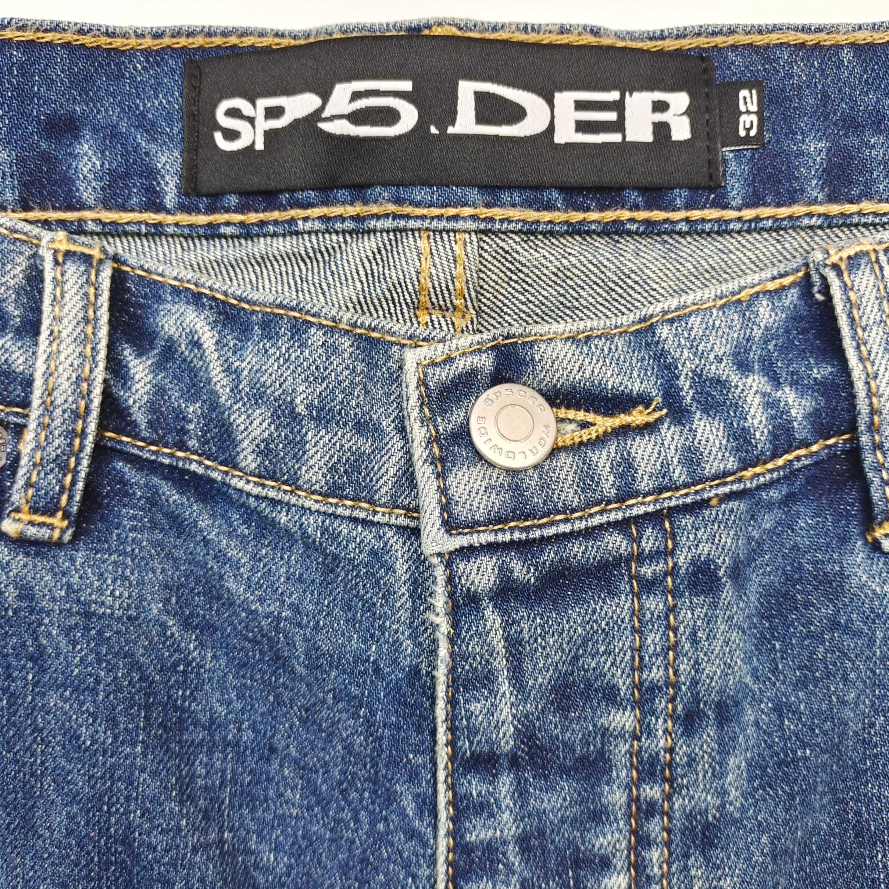Sp5der Web Stone Denim jorts