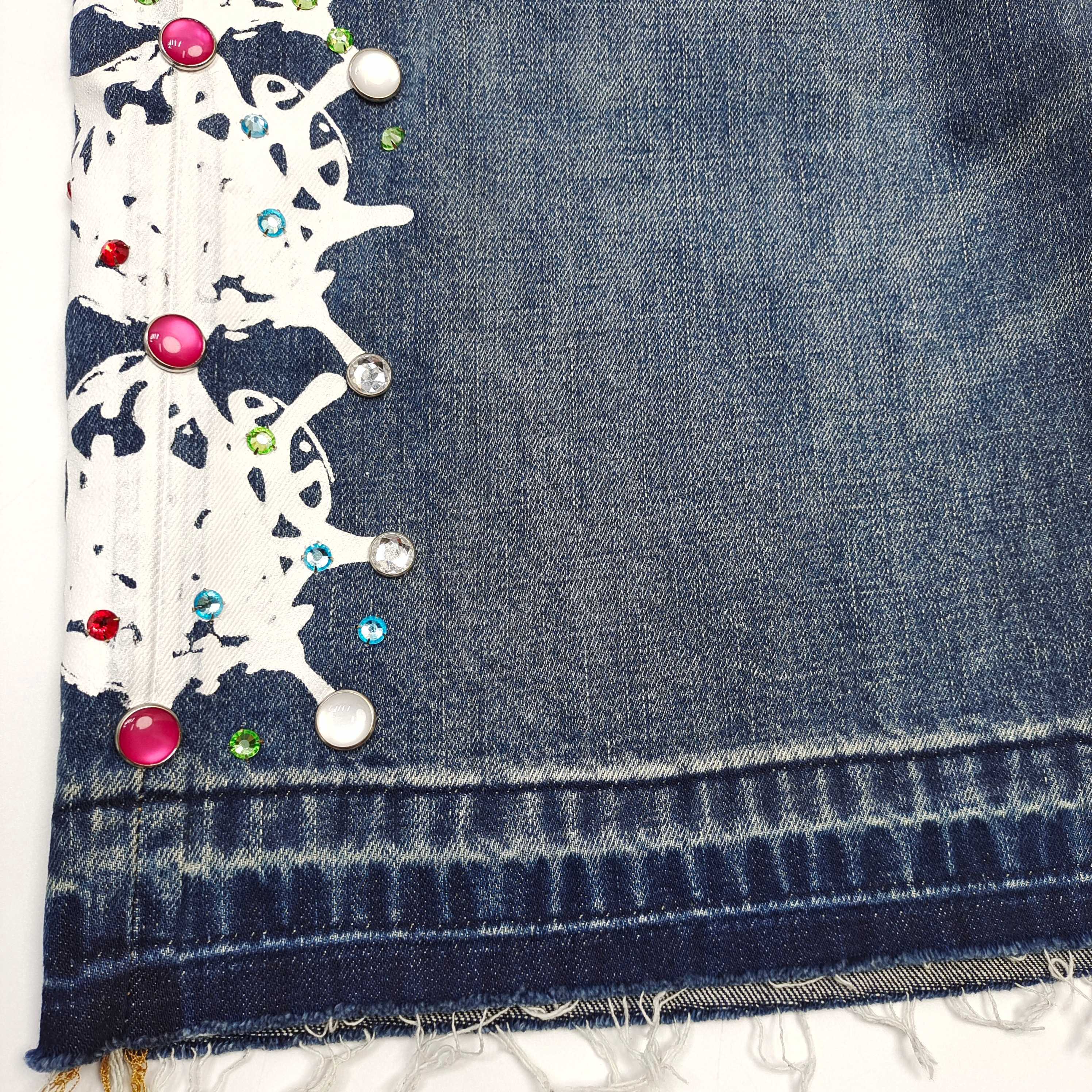 Sp5der Web Stone Denim jorts