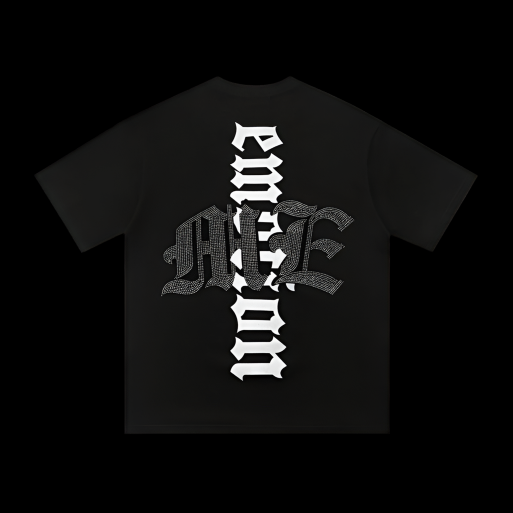 Mixed Emotions Astronaut Rhinestone Black Tee