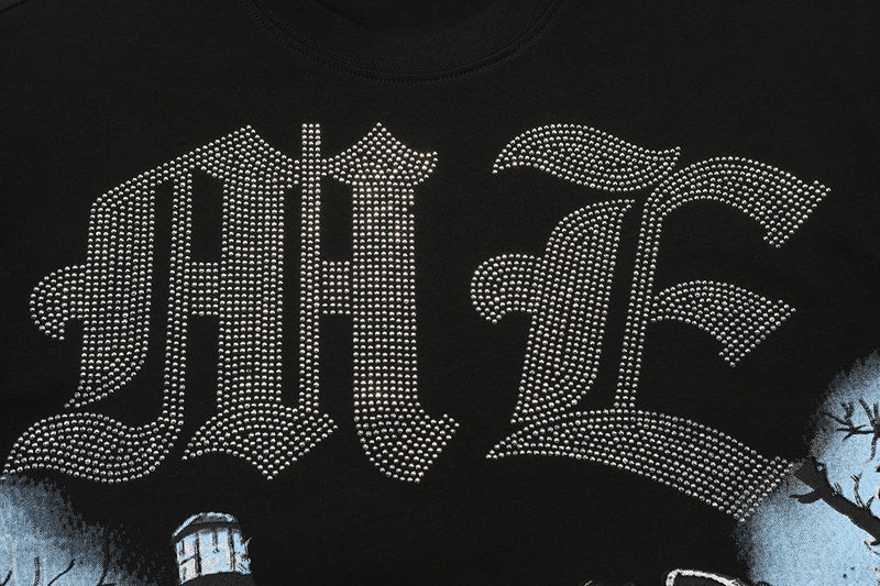 Mixed Emotions Astronaut Rhinestone Black Tee