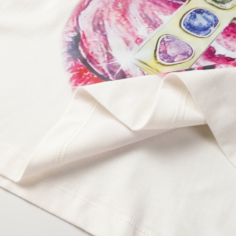 Billionaire Studios Glamorous Faith Lips Cross Graphic Crop Tee