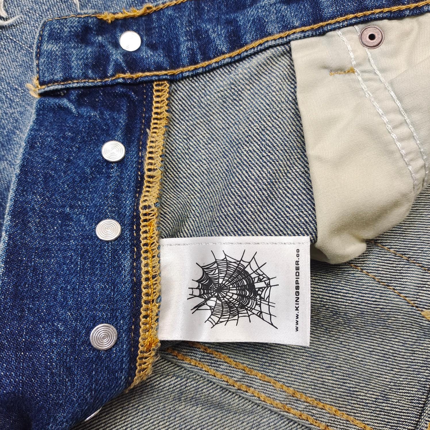 Sp5der Web Stone Denim jorts