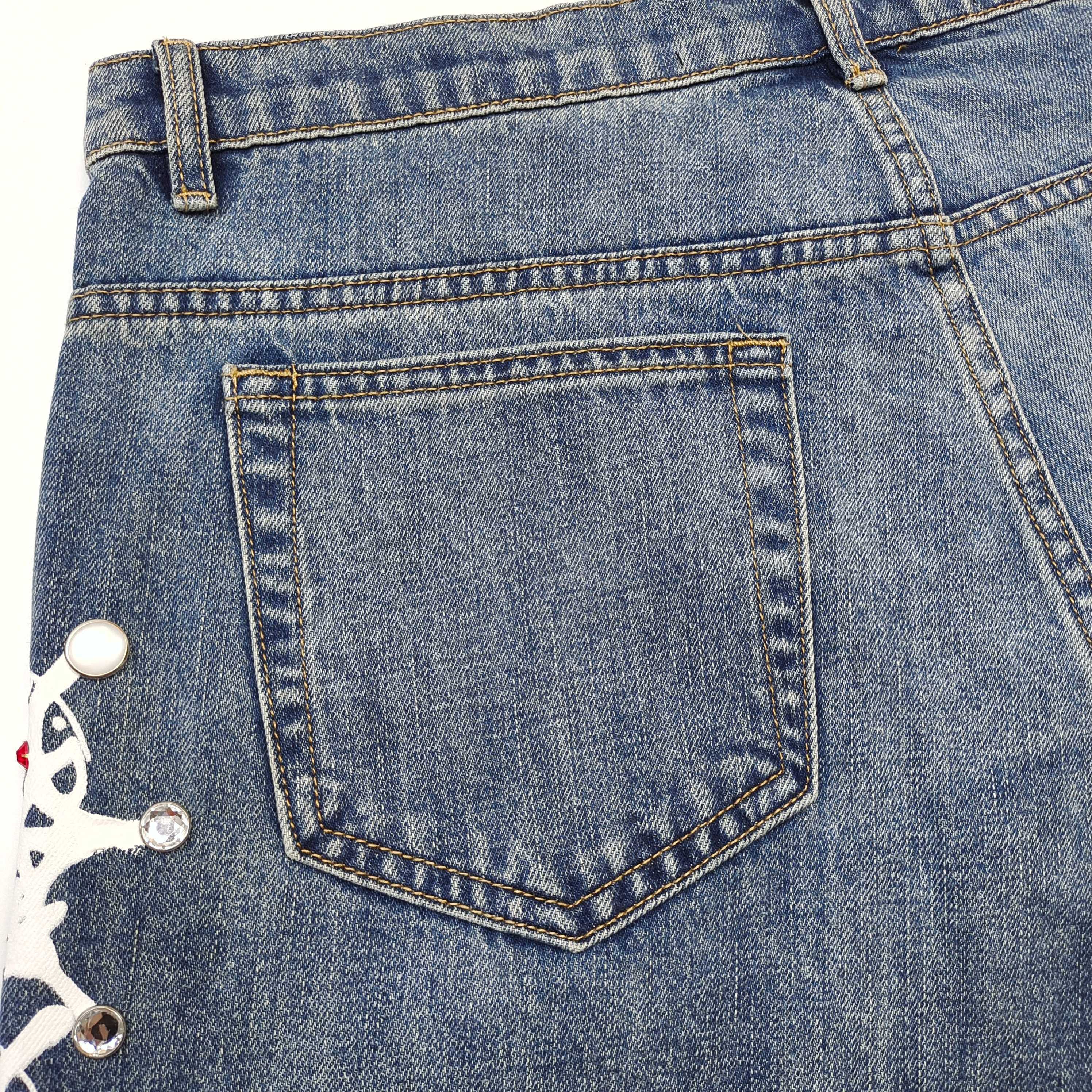 Sp5der Web Stone Denim jorts
