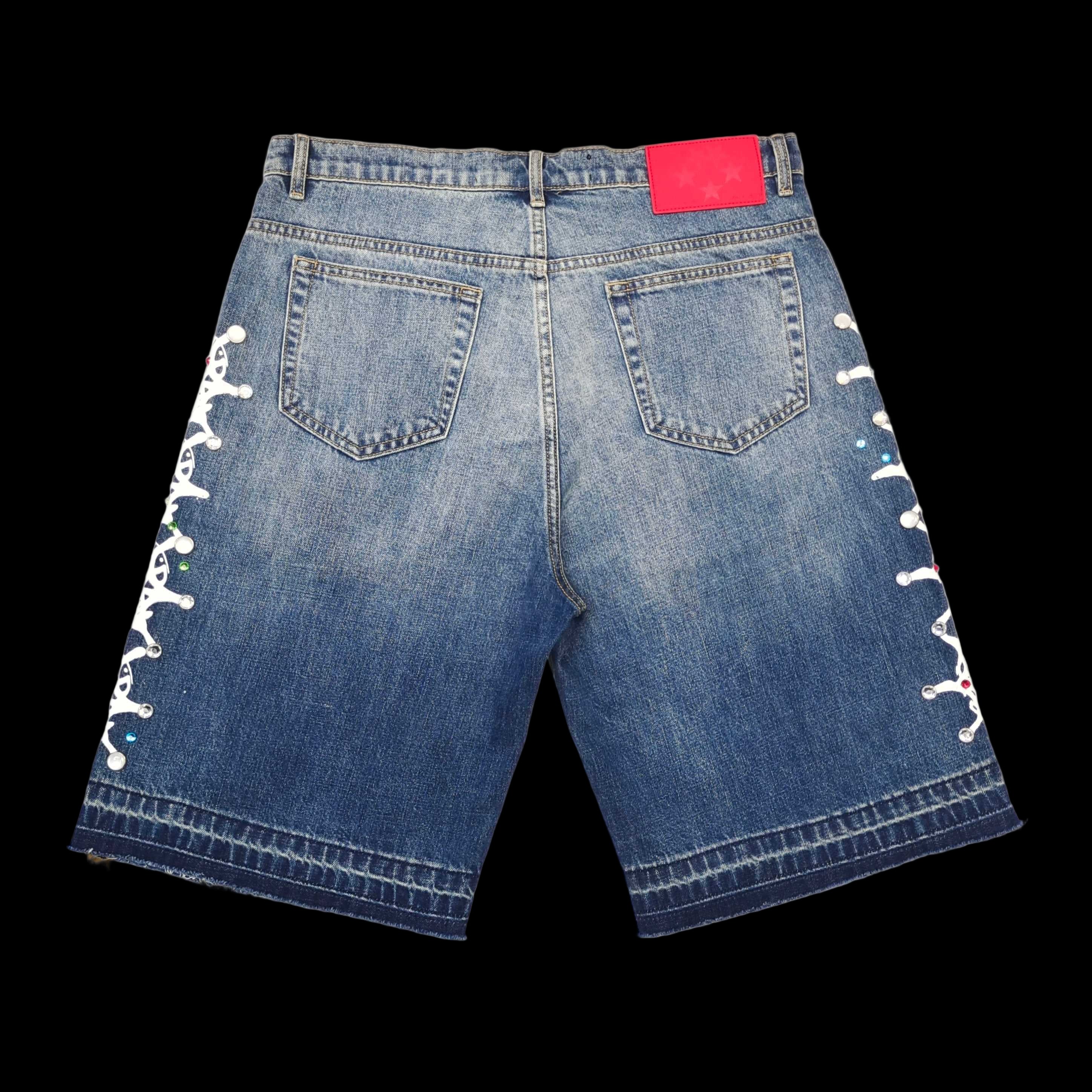 Sp5der Web Stone Denim jorts