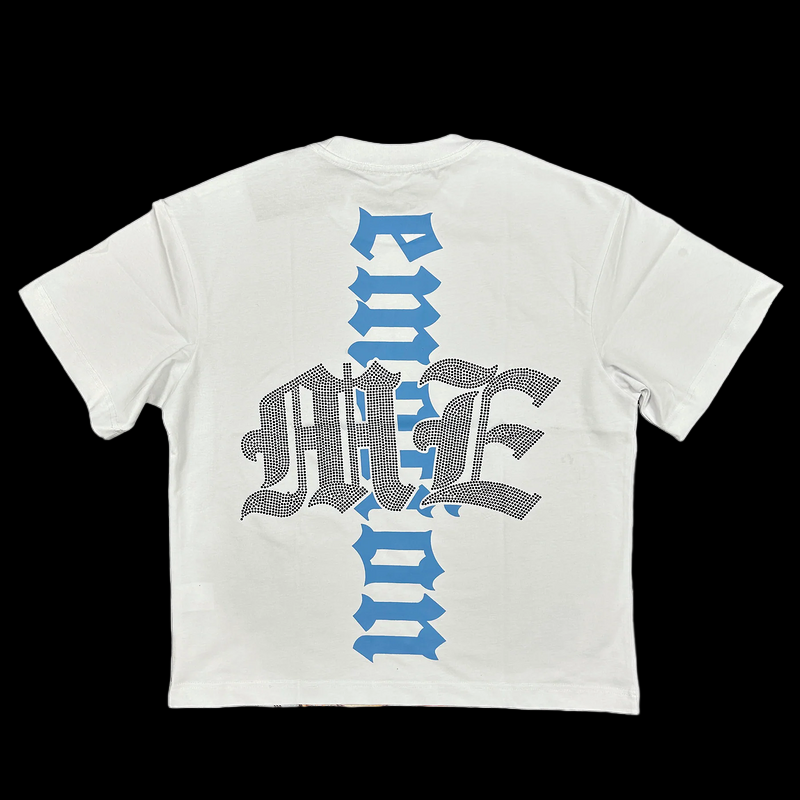 Mixed Emotion White Angel Rhinestone Tee