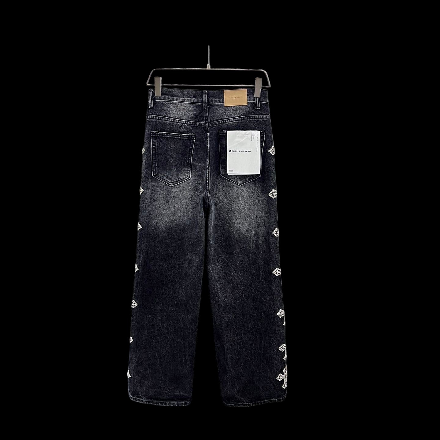 Rhinestone Cross Purple Jeans