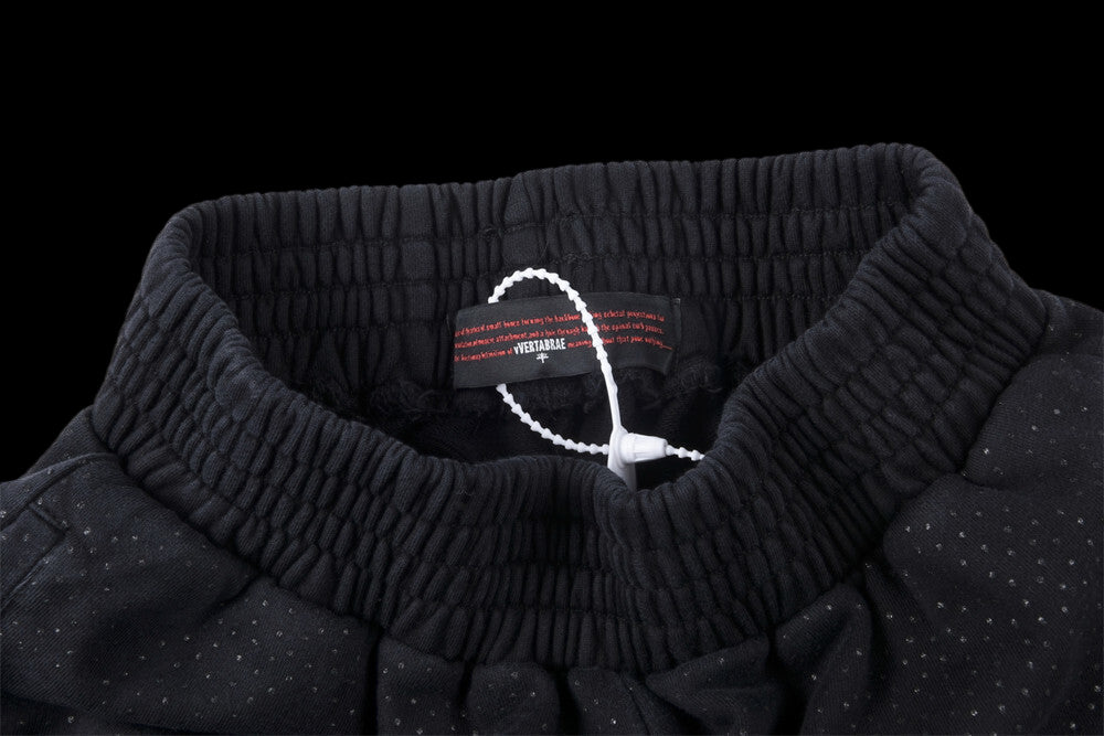 Vertabrae Crystal Black Sweatpants with White Logo