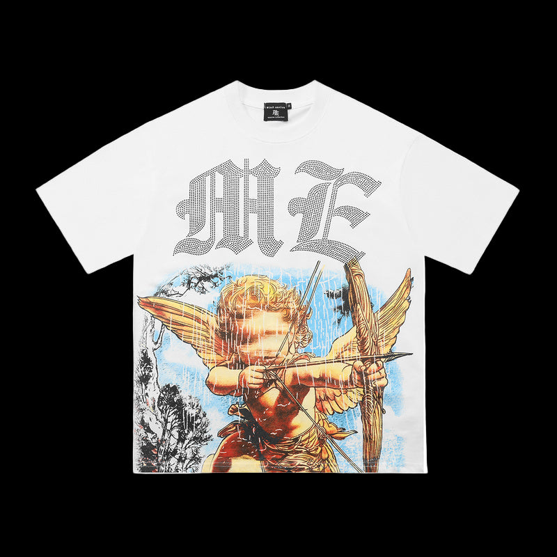 Mixed Emotion White Angel Rhinestone Tee