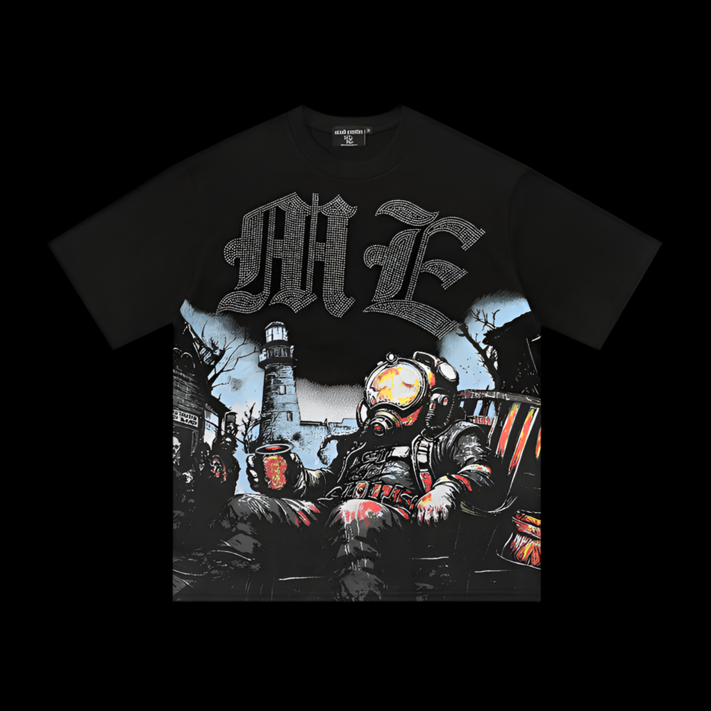 Mixed Emotions Astronaut Rhinestone Black Tee