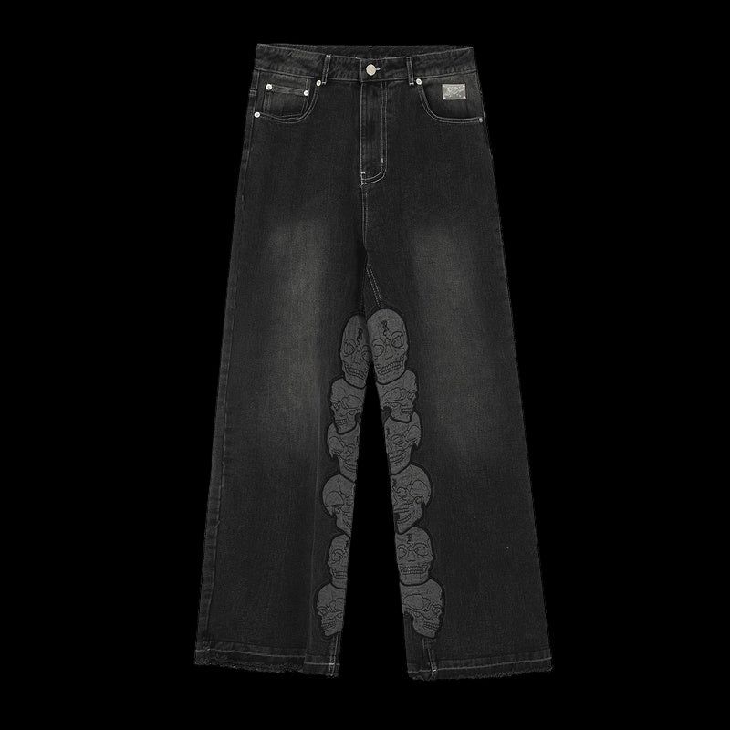 Revenge Skull Patch Denim Jeans