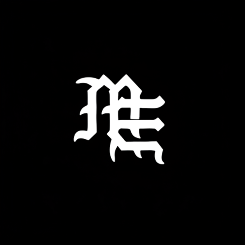White Kanji on Black Background